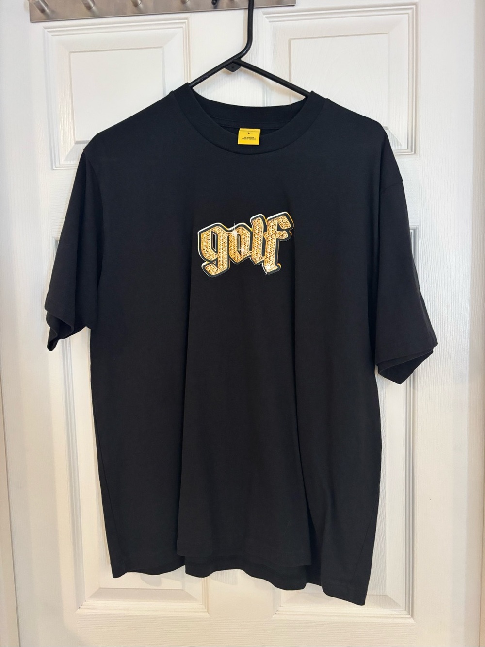 Golf Wang Black T-Shirt with Gold 'golf' Patch